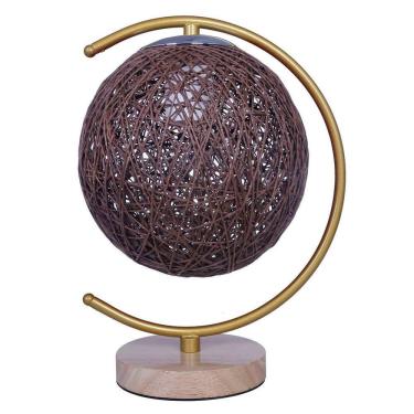 Imagem de kit Casal 2 Abajur Luminária Rustica Marrom De Mesa 27,5cm Bivolt 110/220v