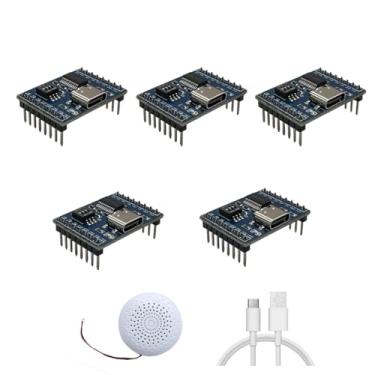 Imagem de XLW Módulo de reprodução de voz, placa de som de 16 m, leitor de música MP3 com alto-falante, DC3.6-5.2V, USB para download 10 IO, controle de porta serial para comandos de voz, fábrica de