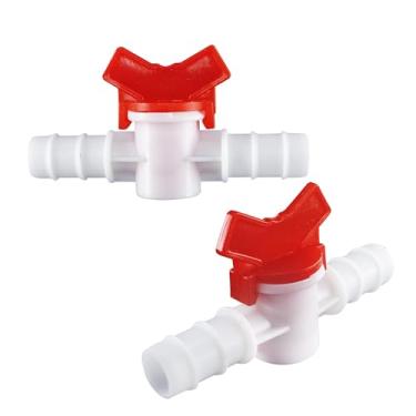 Imagem de AUXBC Válvula farpada de irrigação por gotejamento de 1,5 cm, 2 peças de válvulas borboleta de plástico para irrigação por gotejamento e aquários, branca