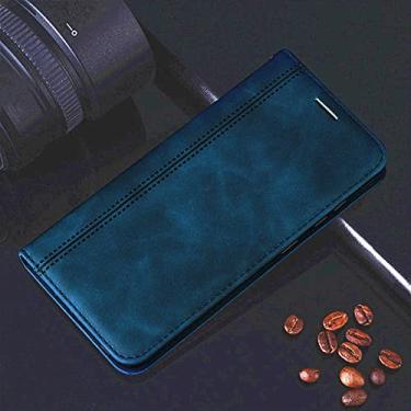 Imagem de Capa para telefone retrô Capa flip de couro para Huawei 7A 7C 7S 8X 8A 8S 9A 9C 9S 10i 9 10 20S 9X 10X Lite 20, Azul, Para P Smart Plus (2019)