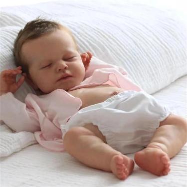 Imagem de QIYANER Bebê Reborn Silicone Sólido Realista 50cm - Boneca Reborn Ultra Realista, 1,5kg, Recién Nascido, Com Roupas e Acessórios, Arte Renascida, Boneca de Verdade,vinil silicone meninos