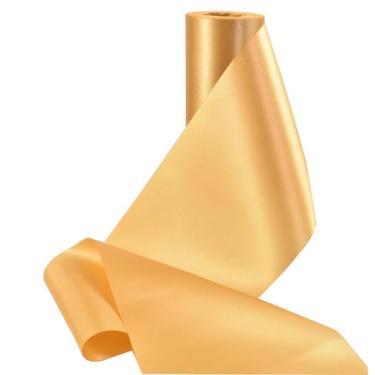 Imagem de Fita de cetim de cor sólida, sem rugas, fita de tecido sedoso para cerimônia de corte, faixas, cadeira, mesa, carro, laços, artesanato, costura, decoração de festa de casamento (champanhe 15 cm de