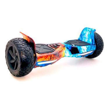 Imagem de Hoverboard Skate Elétrico 8.5 Offroad Led Bluetooth Fogo e Gelo Brinovar