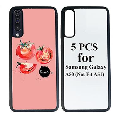 Imagem de Capa de telefone em branco com sublimação de 5 peças compatível com Samsung Galaxy A50, 2 em 1, 2D de borracha macia TPU em branco fácil de sublimar DIY personalizada capa de telefone com acabamento brilhante