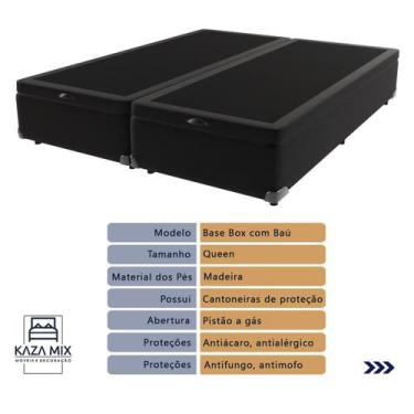 Imagem de ISOSuperpocket Queen com Box Baú Preto Ortobom 158cm PillowTop
