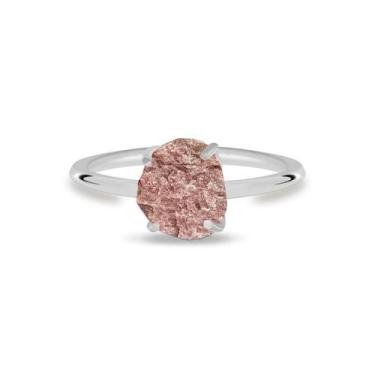 Imagem de Aliança Jaspe Rosa - Cristal Natural, Banho Ouro 18k