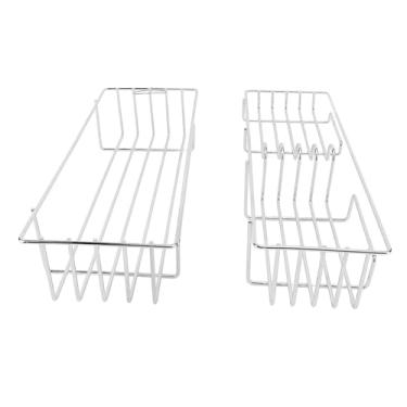 Imagem de Prateleira Flutuante de Banheiro de 2 Unidades, Organizador de Parede de Ferro para Rack de Armazenamento Pendurado Em Banheiro, Economizando Espaço, Cesta de Armazenamento de