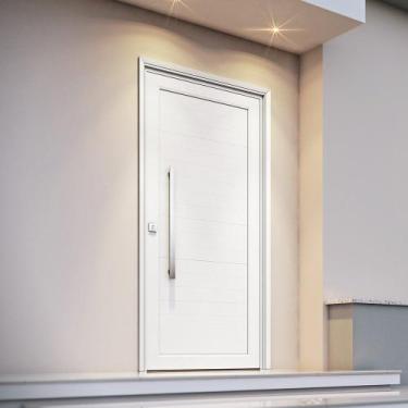 Imagem de Porta de Alumínio Lambri 215x105cm com Puxador de 80 cm Lucasa Alumíni