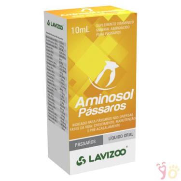 Imagem de Aminosol para Pássaros Lavizoo Suplemento Aminoacído - 10 mL
