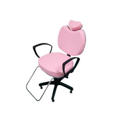 Imagem de Poltrona Cadeira Para Salão Cabeleireiro Rosa Bebê - Bueno Cadeiras