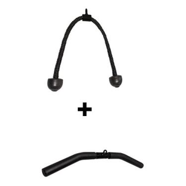 Imagem de Kit Puxador Corda Tríceps E Curvado 60cm Rei do Fitness