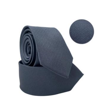 Imagem de Gravata Social Cinza Grafite Risco Fino Casamento - Rpires