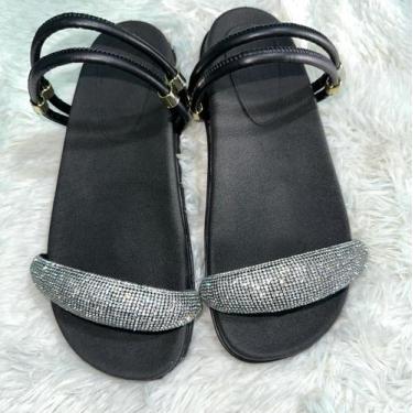 Imagem de Sandalia Papete Strass Bananinha com traseira Duas formas de usar regu