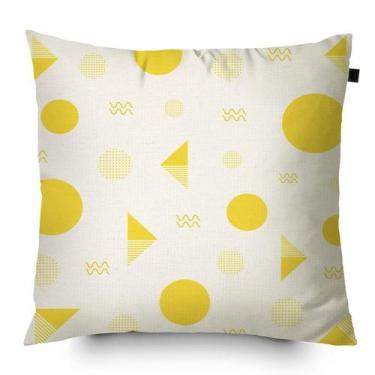 Imagem de Almofada Algodão Estampada Desenhos 40x40cm Amarelo - FASTLAR