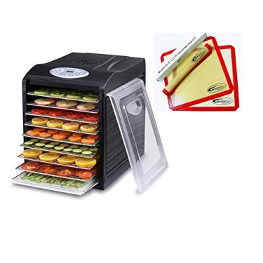 Imagem de Desidratador de bandeja de aço inoxidável Samson "Silent" com temporizador digital e controle de temperatura para frutas, legumes, carne seca, ervas, petiscos para cães, couros de frutas e mais 9