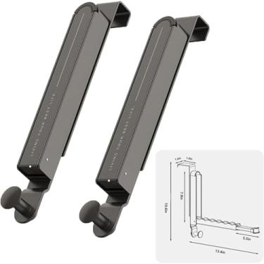 Imagem de LOVTOUR 2 peças de escorredor retrátil dobrável sobre a porta, prateleira de secagem de roupas de porta de liga de alumínio pode pendurar roupas; chapéus; toalhas, portátil e adequado para transporte