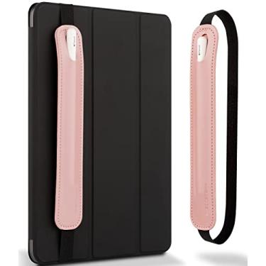 Imagem de Goospery Suporte para lápis compatível com Apple Pencil (1ª e 2ª geração) capa de couro PU com bolso com faixa elástica para iPad 8ª 7ª Mini 5ª/Notebook/Tablets e mais-rosa
