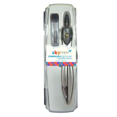Imagem de Compasso Escolar Com Grafite Extra Metal Estojo (Preto)