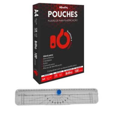 Imagem de Plástico Plastificação Grafity 1 A4 0,05mm 125 Micras E Régua Refilado