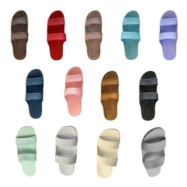 Imagem de Sandálias infantis J-Slips – Confortável para meninos e meninas Jesus Jandals para praia e verão – Slides havaianos impermeáveis em 12 cores, sandálias, Abacaxi amarelo, 18