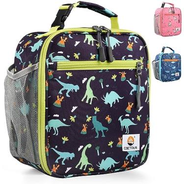 Imagem de Lancheira infantil CaCTOUR, lancheira com isolamento premium para meninas e meninos, bolsa macia, mini cooler, lancheira térmica volta às aulas reutilizável para trabalho, escola piquenique