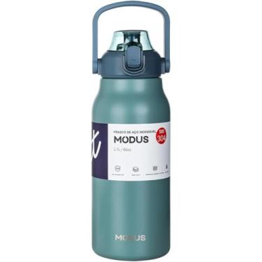 Imagem de Garrafa Térmica Isolada a Vácuo De Aço Inoxidável 316 1700ML Grande Capacidade Com Canudo (Verde)- MODUS