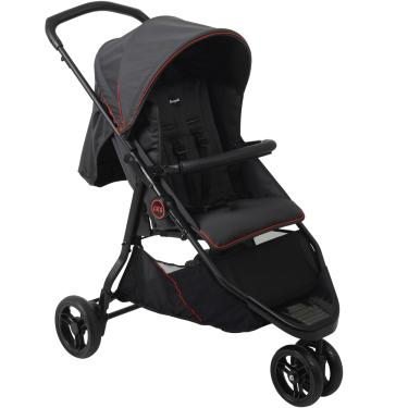 Imagem de Carrinho de Bebe 3 Rodas Berço Passeio Burigotto CR3 Gray Red