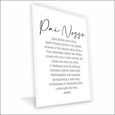 Imagem de Quadro Pai Nosso Canvas Sem Vidro - Center Molduras, 20x20 Caixa, Bran