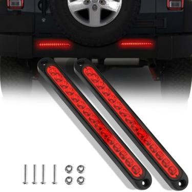 Imagem de AHMURZOE Barra de luz de freio de cauda de reboque vermelho 10 polegadas 15 LED conjunto de luzes traseiras fita de luz de liberação para carrinho de golfe caminhão off-road RV UTV ATV