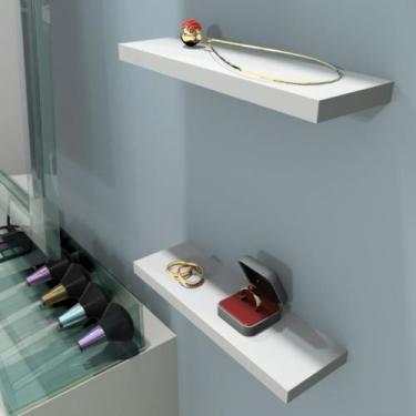 Imagem de Kit 2 Prateleiras Reta/Nicho 25x8 100% MDF Para Decoração/Sala/Quarto/