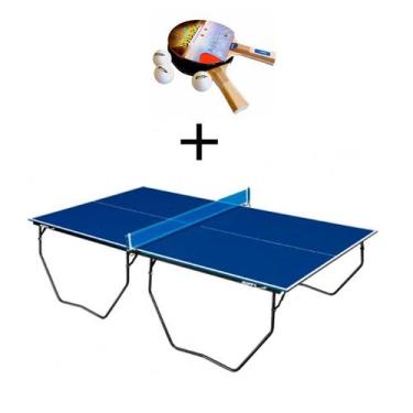 Imagem de MESA DE PING PONG COM RODAS, SUPORTE E REDE MDF 15mm 1009 KLOPF + KIT 