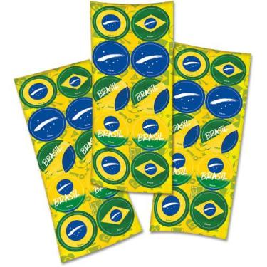 Imagem de Adesivo Redondo Brasil Copa 2022 - 30 unidades - Festcolor