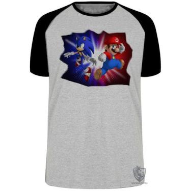 Imagem de Camiseta Sonic Mário Blusa Plus Size extra grande adulto ou infantil -