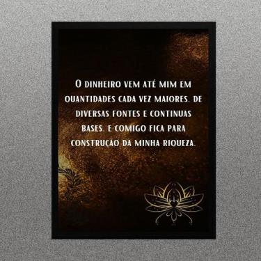 Imagem de Quadro Lei Da Atração - Cocriação Dinheiro 45x34cm - Quadros On-line