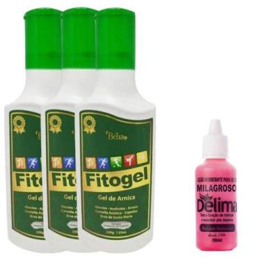 Imagem de Kit 3 Fitogel Gel de Arnica Massagem Combate a Dor + Milagroso Delima 