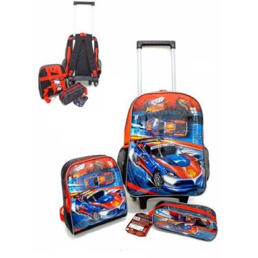 Imagem de Kit Mochila Rodinha Infantil Menino Escolar 3 Peças vários personagens