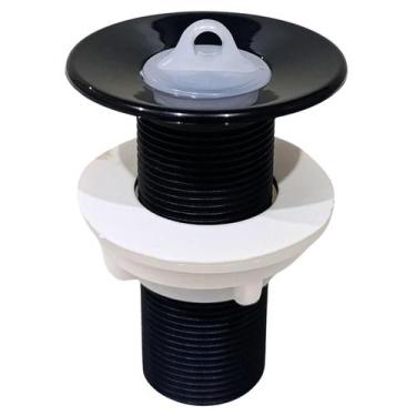 Imagem de Válvula Banheiro Pia Ralo Lavatório Cuba Abs Preta - Montelar Acabamen