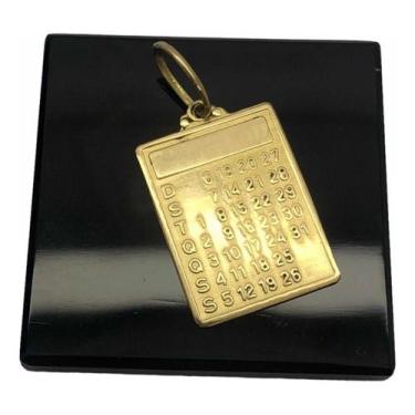 Imagem de Calendário Ouro 18k Pingente Grande 2.5cm K480 - Fab Joias, Amarelo