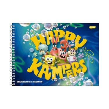 Imagem de Caderno Desenho Escolar Bob Esponja 80fls Jandaia Capa Dura