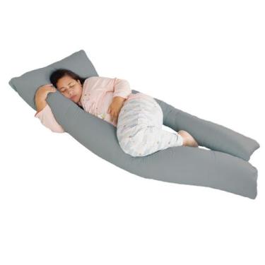 Imagem de Travesseiro Gigante Anatômico 190x80cm Happy Line, Cinza