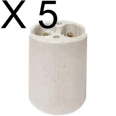 Imagem de Kit 5 receptaculo bocal soquete e40 porcelana para lampada - Embuled