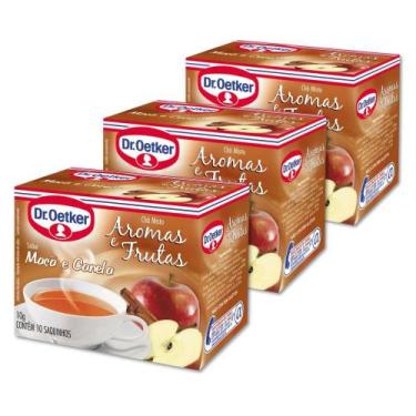 Imagem de Chá Dr. Oetker Maçã e Canela Kit 3 Caixas 10 saquinhos