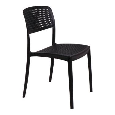 Imagem de Cadeira Tramontina Serena Preto Empilhável Em Polipropileno Com Proteção Antimicrobiana