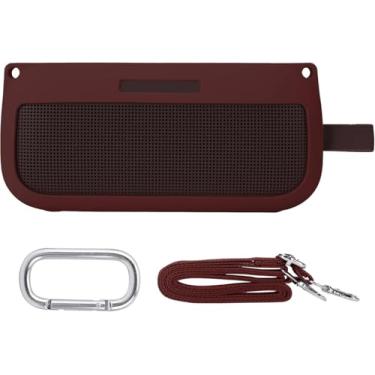 Imagem de co2CREA Capa de silicone macio de substituição para alto-falante portátil Bose SoundLink Flex Bluetooth vermelho carmim