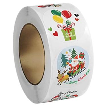 Imagem de Esquirla 500x Adesivos de Natal Rolo Envelope Selo Adesivos 1'' Adesivos de Papel Adesivos Decorativos Adesivos de Natal para Embrulho de Presente, Style a