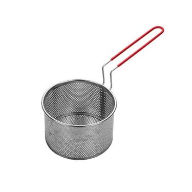 Imagem de Cesto de fritadeira de aço inoxidável 18/8 coador de macarrão cesta de vaporizador (diâmetro 16 cm/6,3")