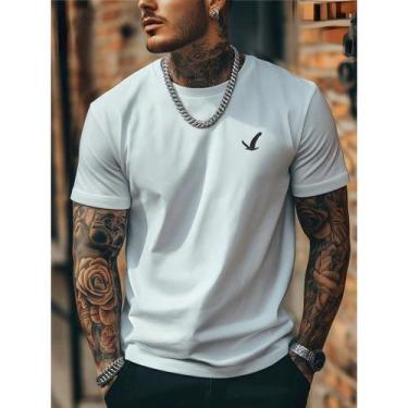 Imagem de Camiseta Masculina Aguia Camisa 100% Algodao Blusa Malha Premium Lança