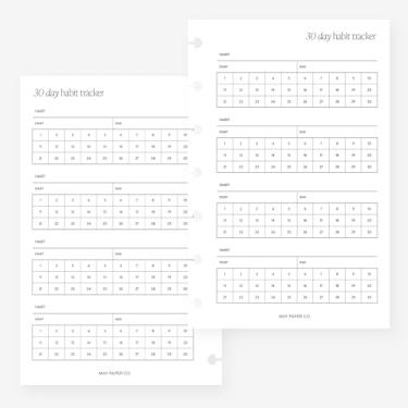 Imagem de Mini Happy Planner 30 Dias Hábito Tracker Agenda Refil para Caderno de 7 Discos 11 x 7