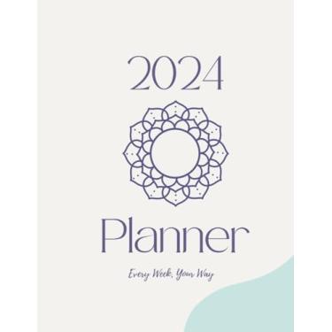 Imagem de 2024 Weekly Planner: Mandala Diary with Monthly and Week Overview and Habit Tracker for a Productive Year.