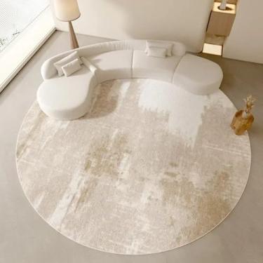 Imagem de Tapete redondo de luxo para sala de estar, grande, gradiente de cores, tapete para cabeceira de quarto, tapete macio e confortável para decoração de casa, AD947, YD, diâmetro 160 cm